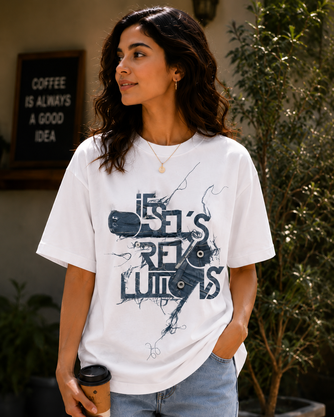 Women Life Has No Limits Oversized Graphic T-Shirt