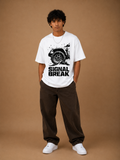 Signal Break Off-Road Graphic Oversized T-Shirt for Men