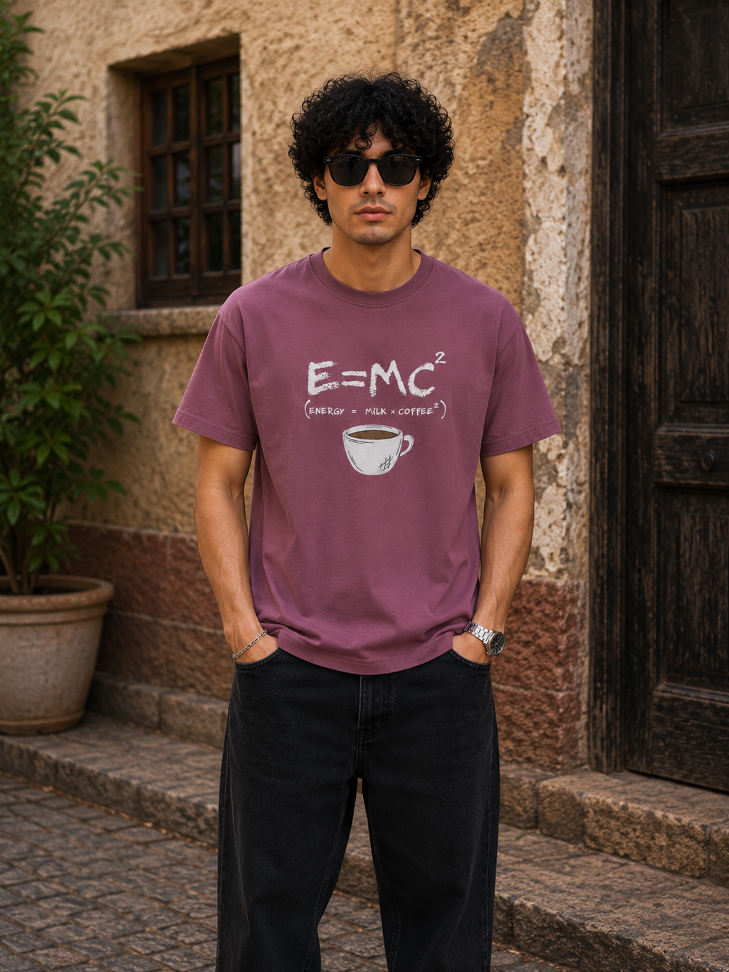 E=MC² Coffee Formula Men Classic Fit Graphic T-Shirt