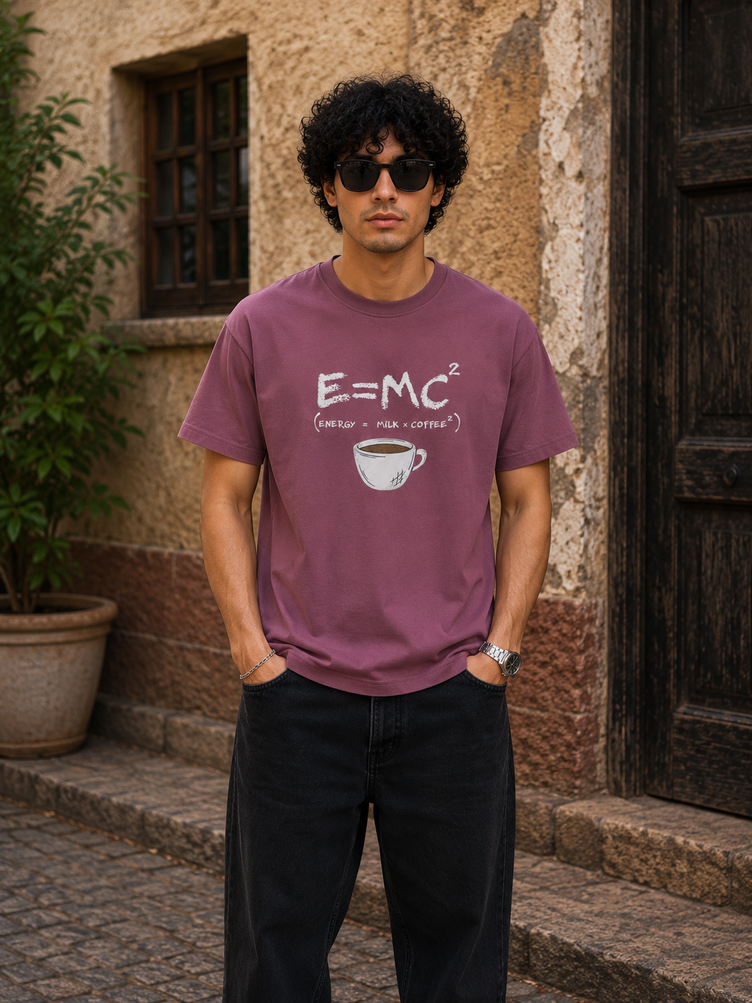 E=MC² Coffee Formula Men Classic Fit Graphic T-Shirt