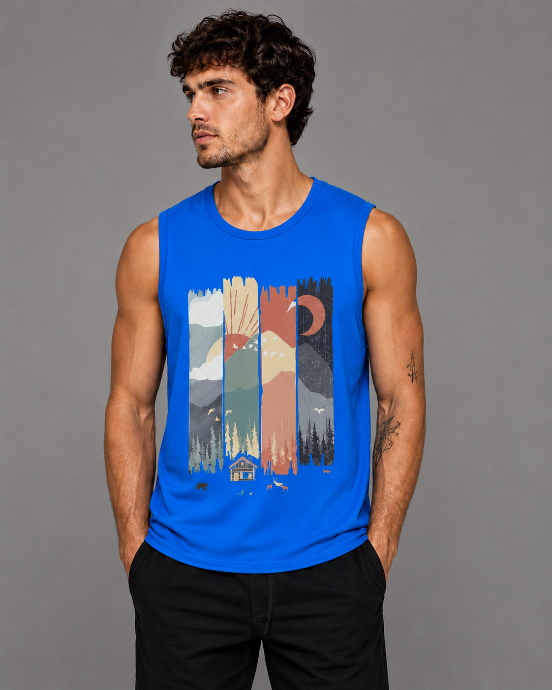 Wild Horizon Royal Blue Tank Top