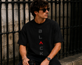 Black Code Oversized Graphic T-Shirt for Men
