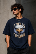 Focus and Conquer Oversized Graphic T-Shirt for Men