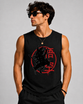 Shadow Warrior Black Graphic Printed Tank Top for Men