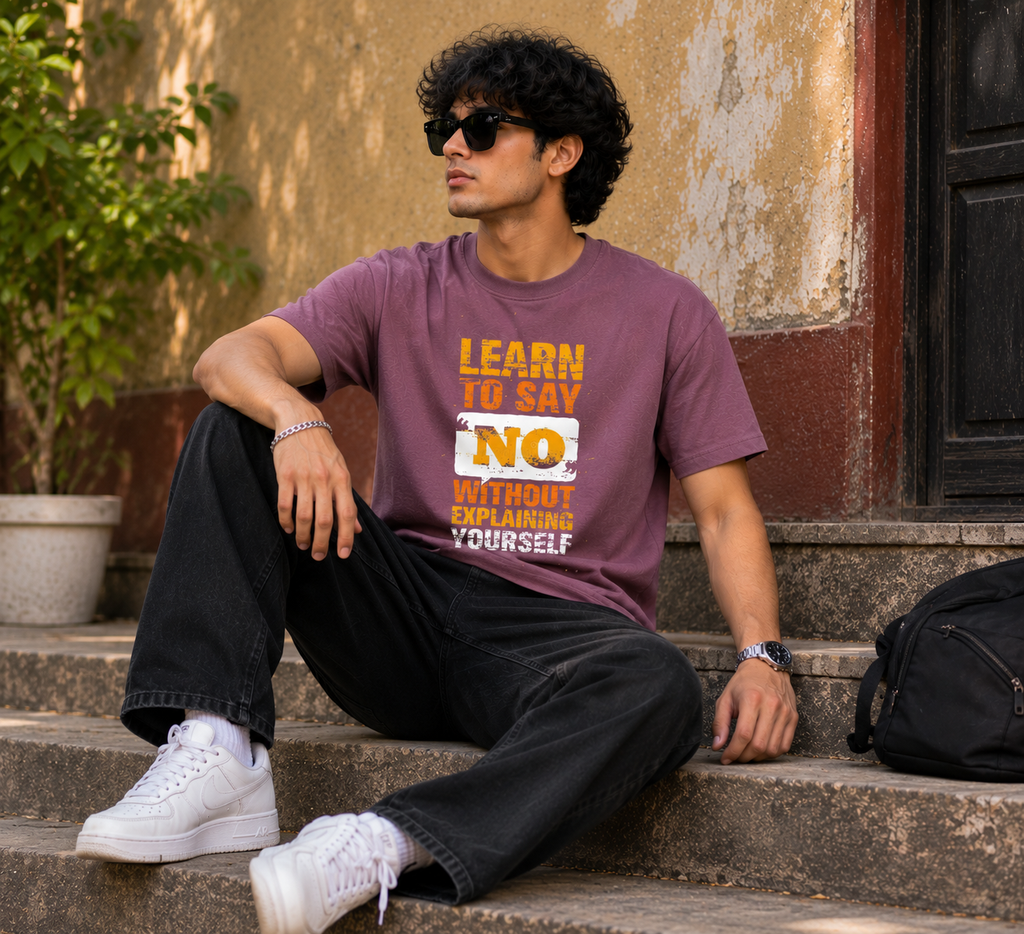 Learn to Say No Men Classic Fit Motivational Graphic T-Shirt