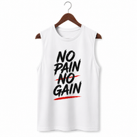 No Pain No Gain White Men's Graphic Tank Top
