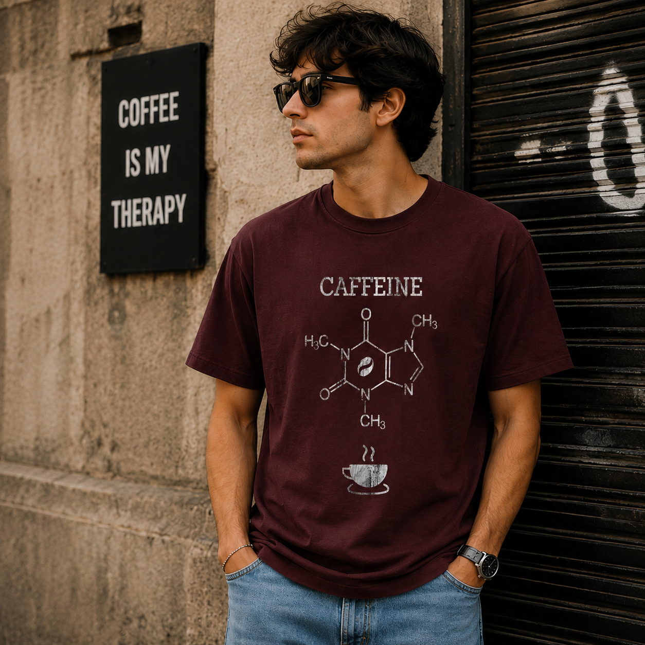 Caffeine Molecule Graphic Men Classic Fit T-Shirt