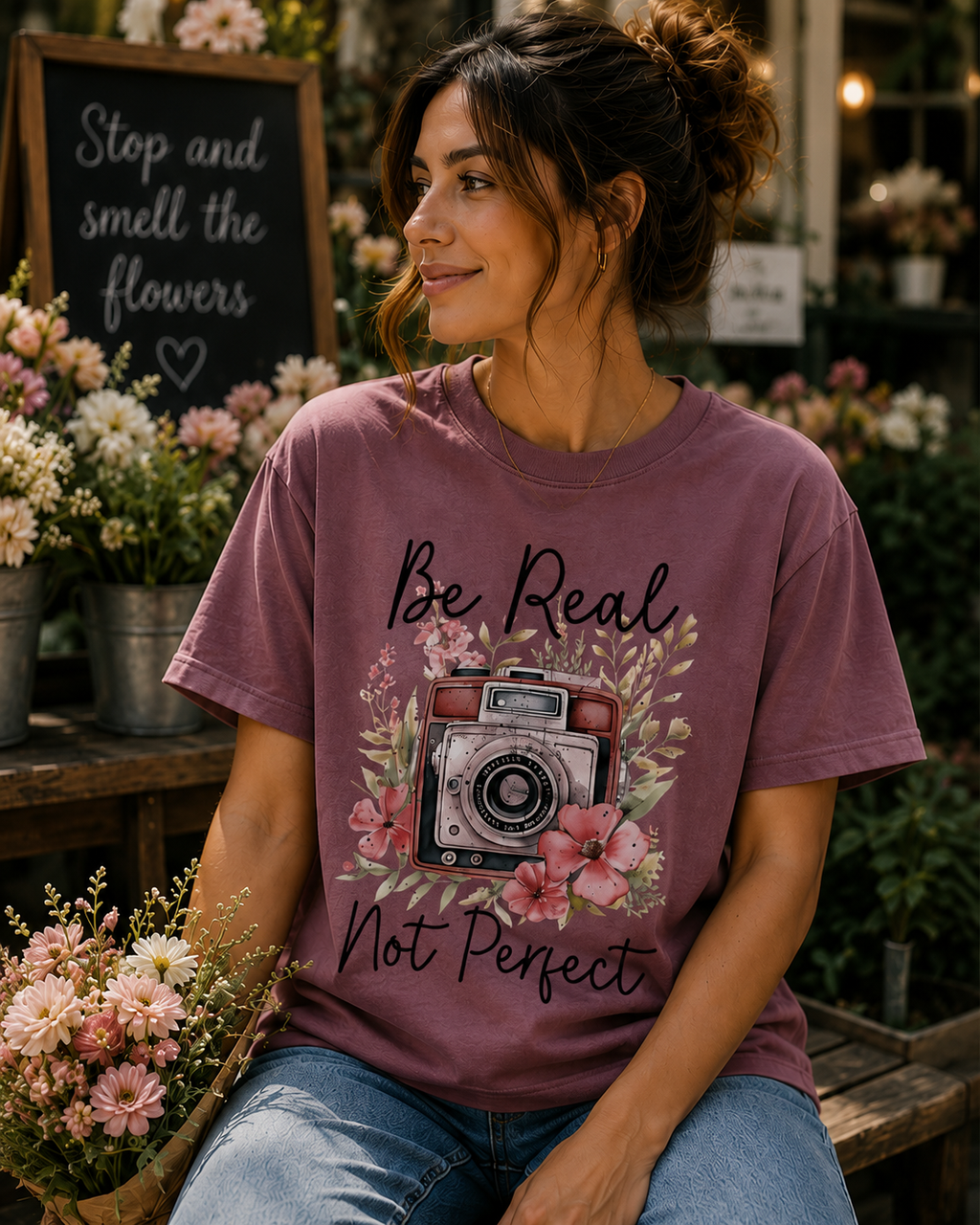 Be Real Not Perfect Women Graphic T-Shirt