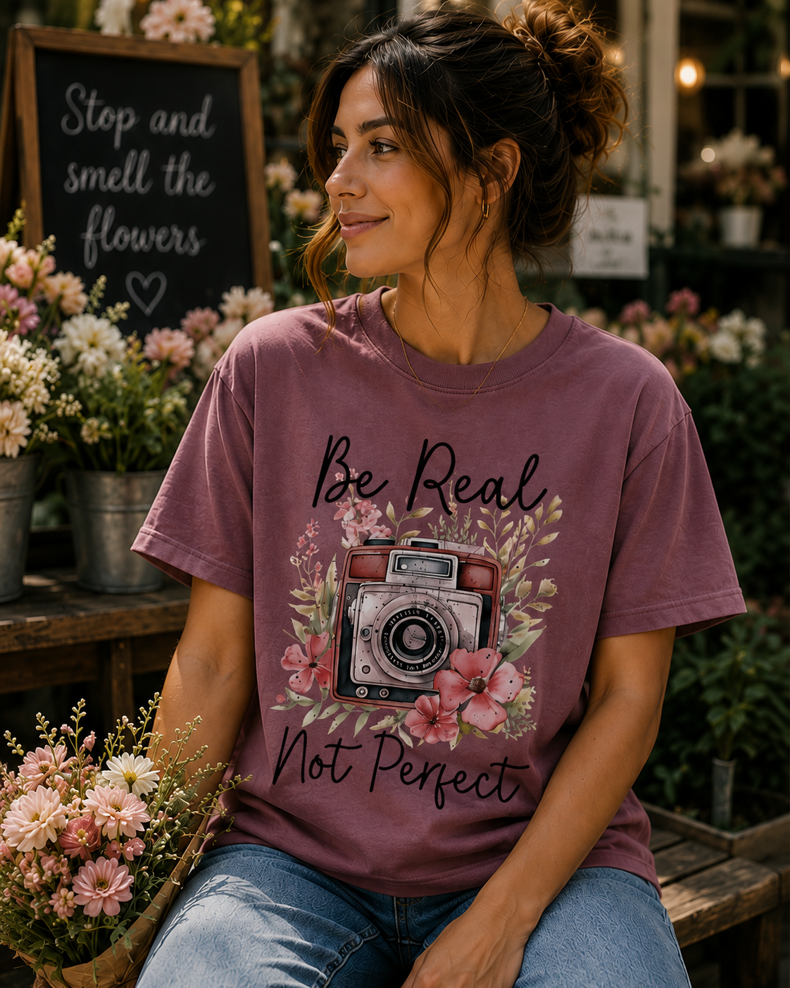 Be Real Not Perfect Women Graphic T-Shirt