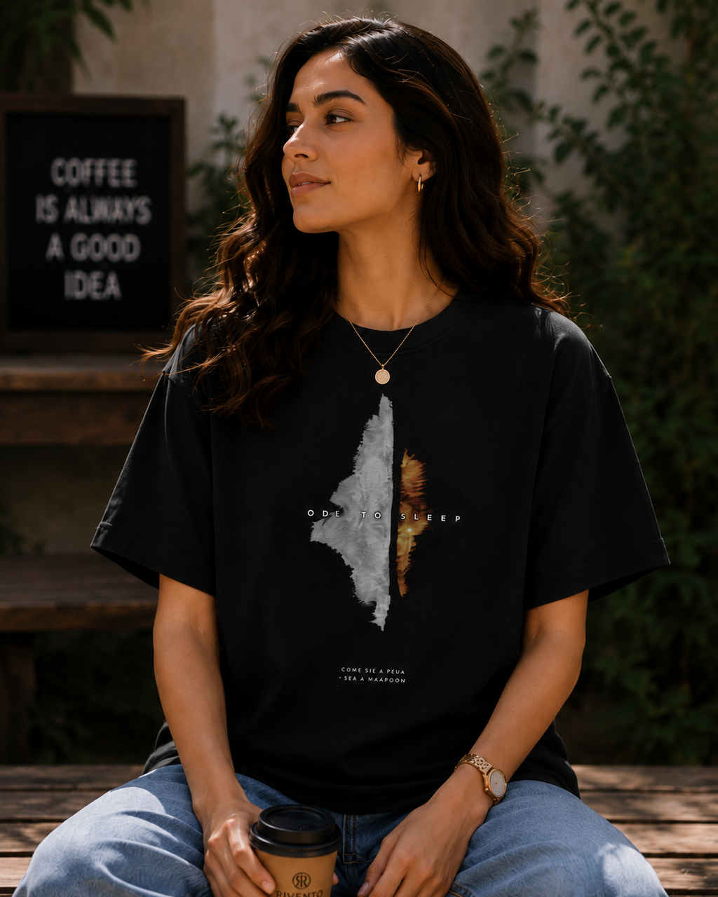 Women Ode to Sleep Minimalist Graphic Oversized T-Shirt