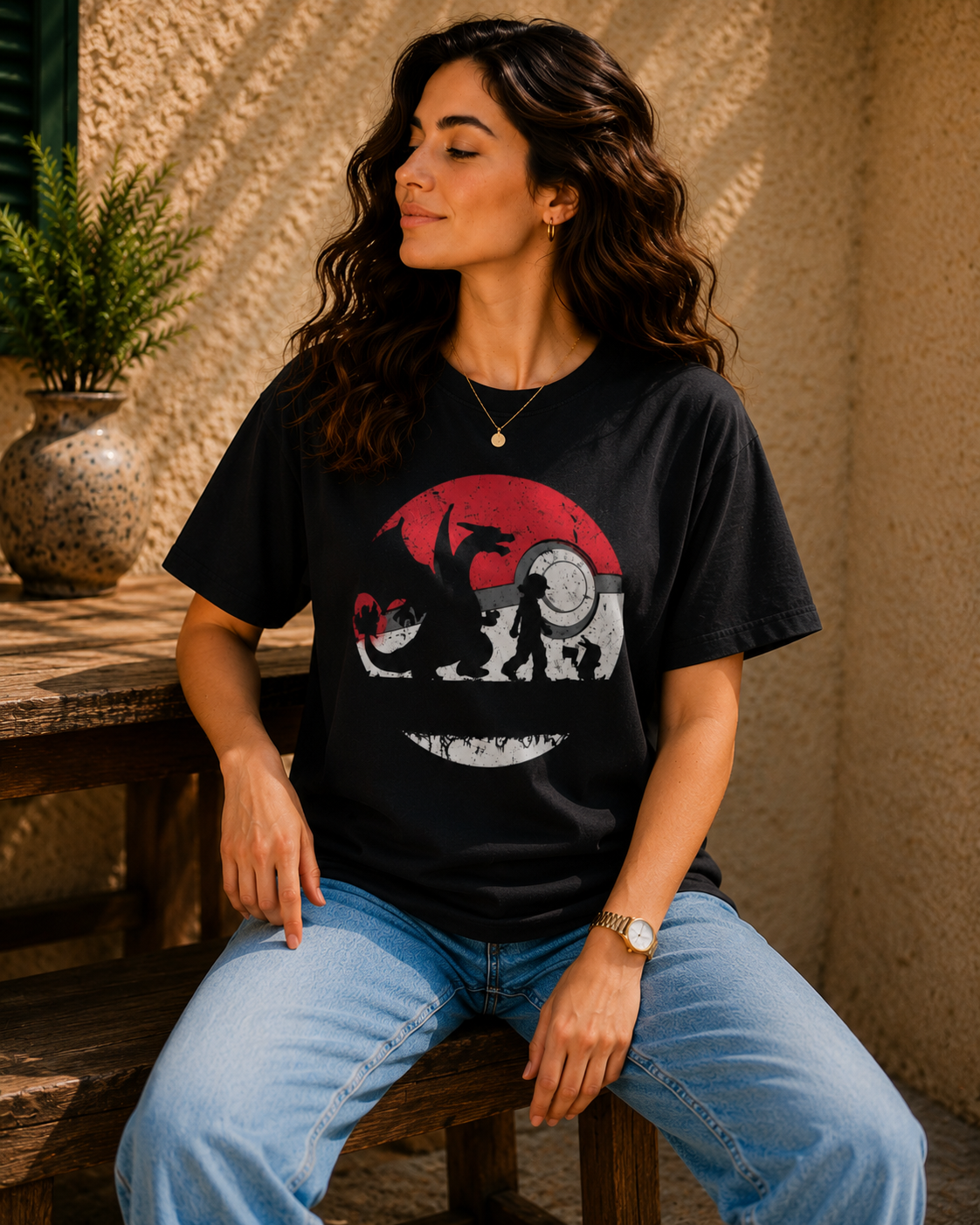 Monster Evolution Silhouette Graphic Women T-Shirt