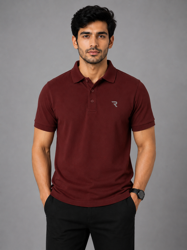 Signature Men Classic Fit Red Polo T-Shirt
