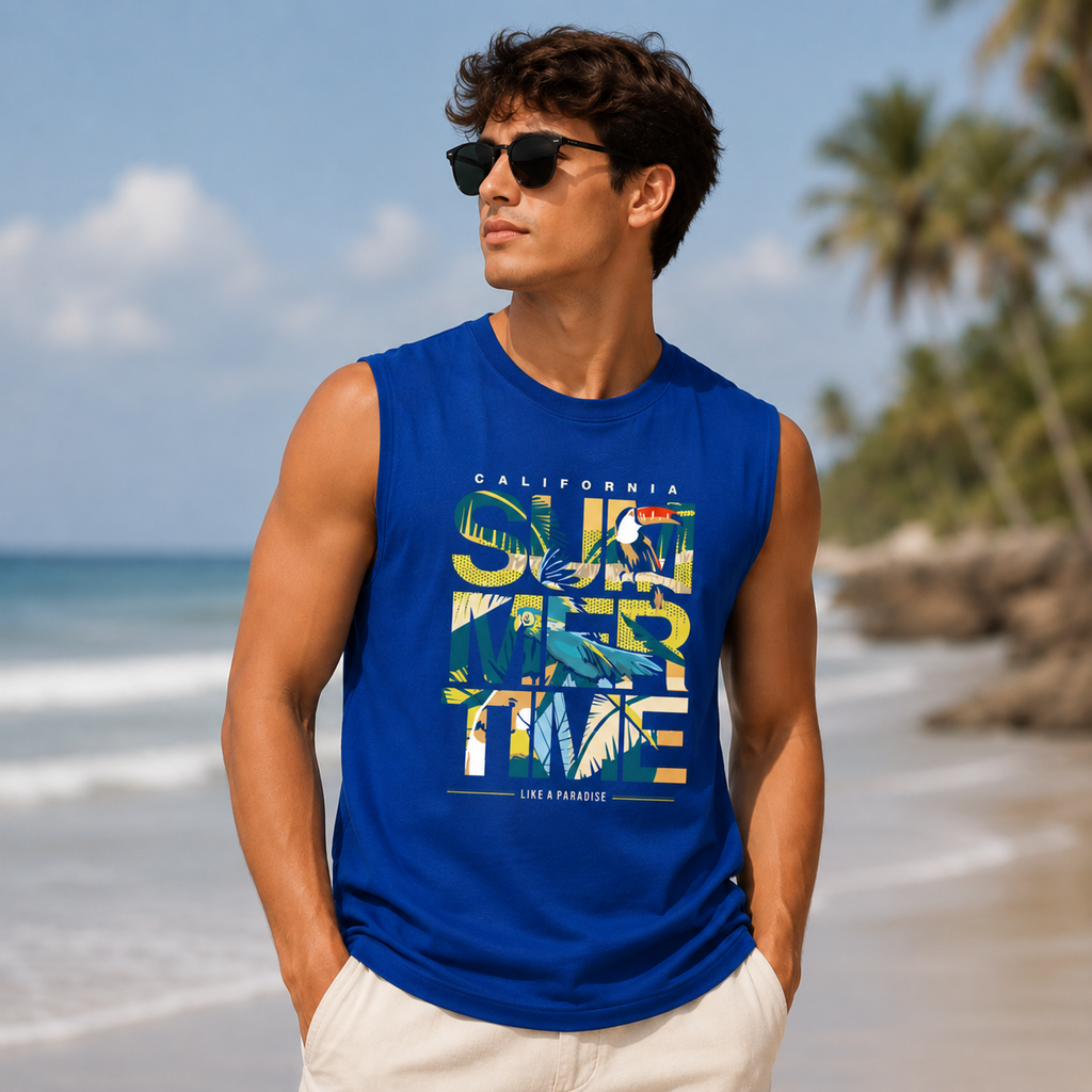 California Paradise Royal Blue Tank Top