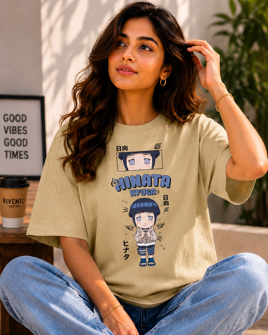 Women Hinata Hyuga Oversized Graphic T-Shirt