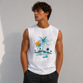 Coastal Breeze White Tank Top