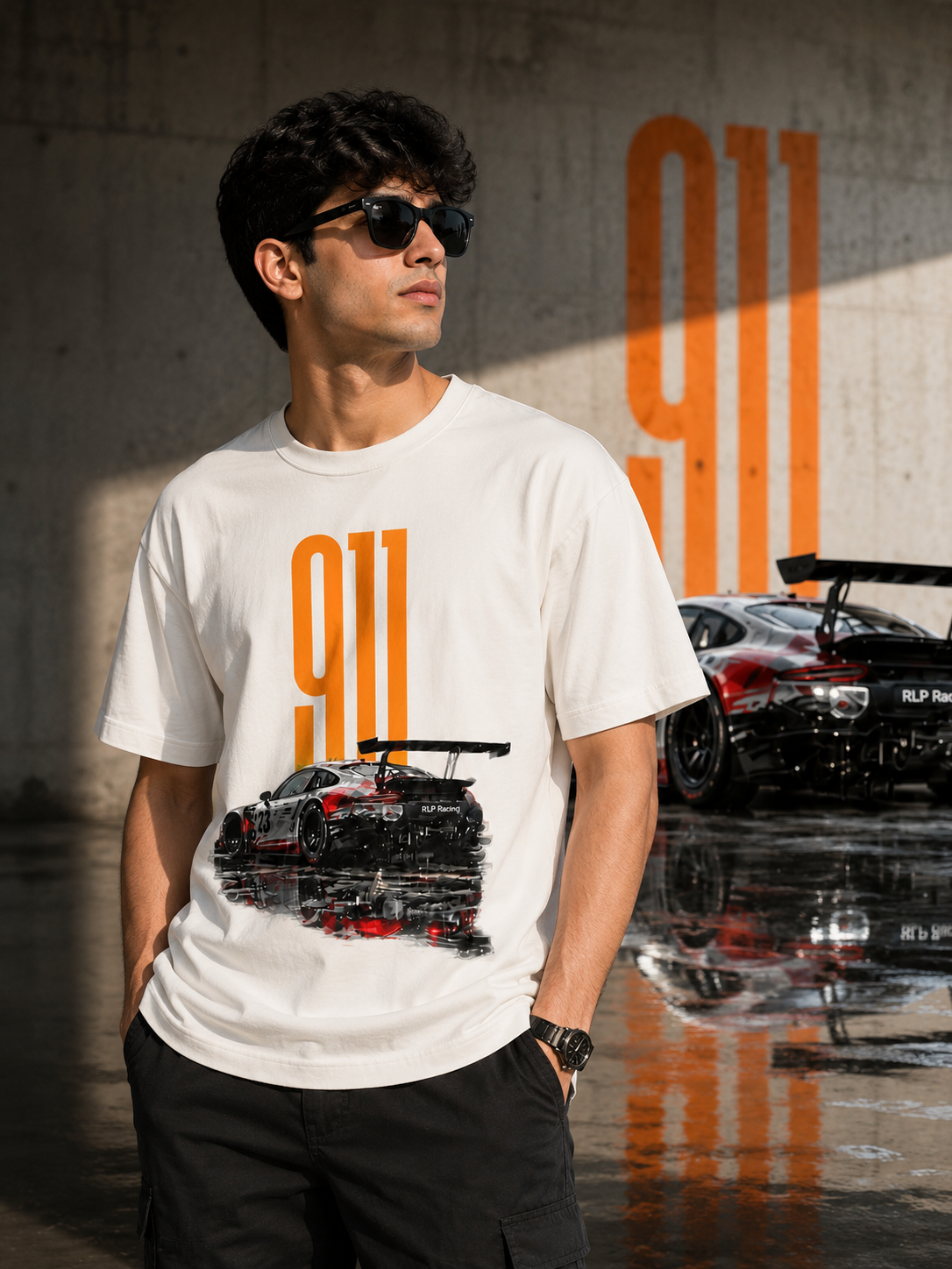 911 Velocity Graphic Men Oversized T-Shirt