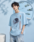 Celestial Samurai Graphic Oversized T-Shirt for Men