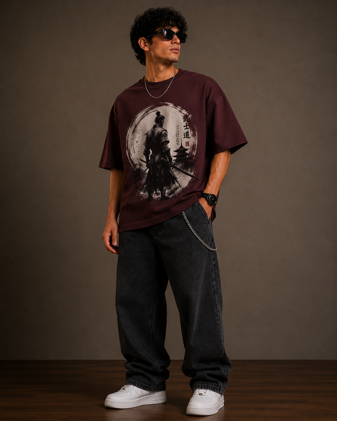 Bushido Spirit Oversized Graphic T-Shirt for Men