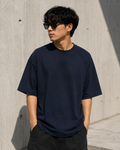 Men's Midnight Blue Oversized Drop Shoulder T-Shirt