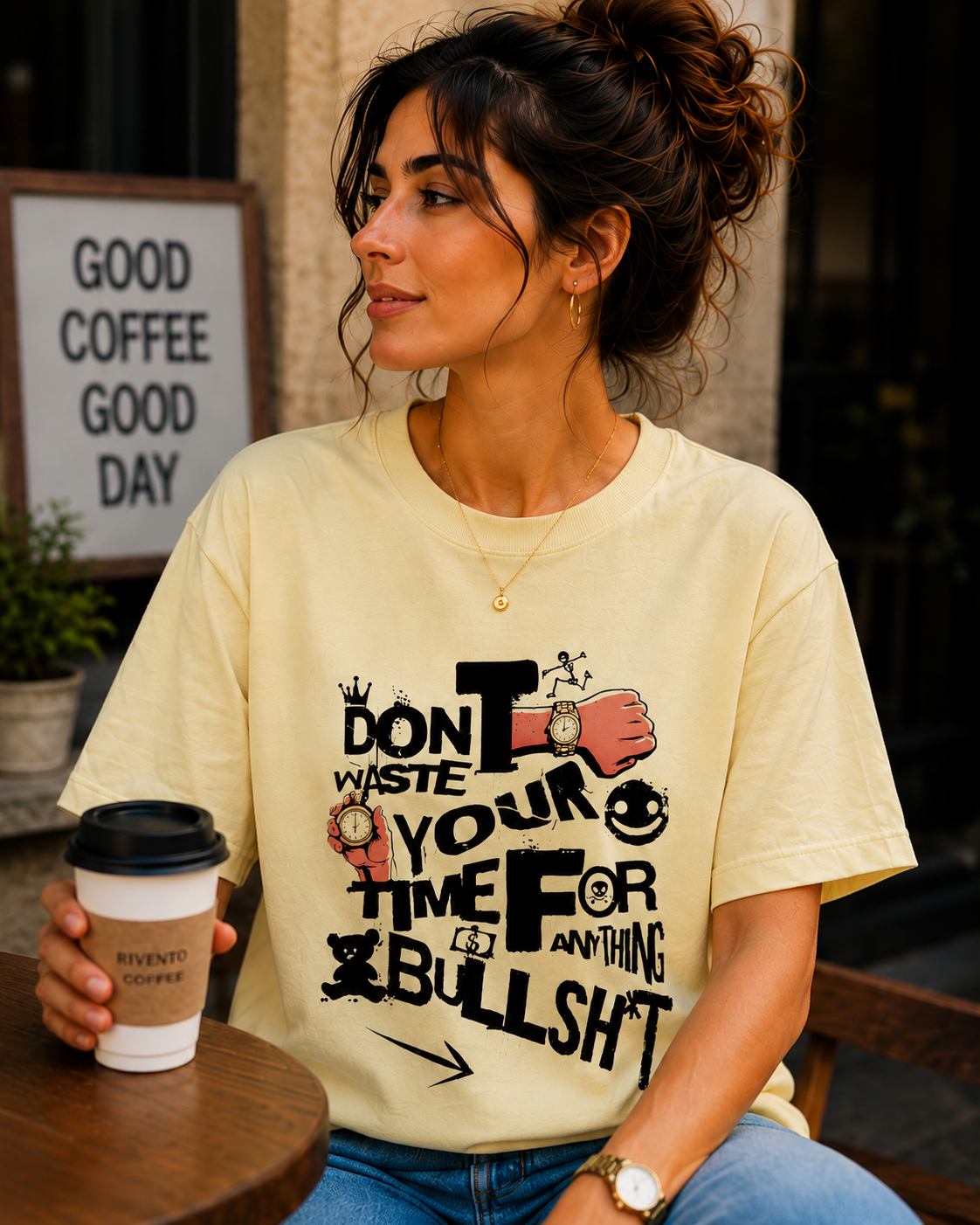 Women No Time For Nonsense Oversized Graphic T-Shirt