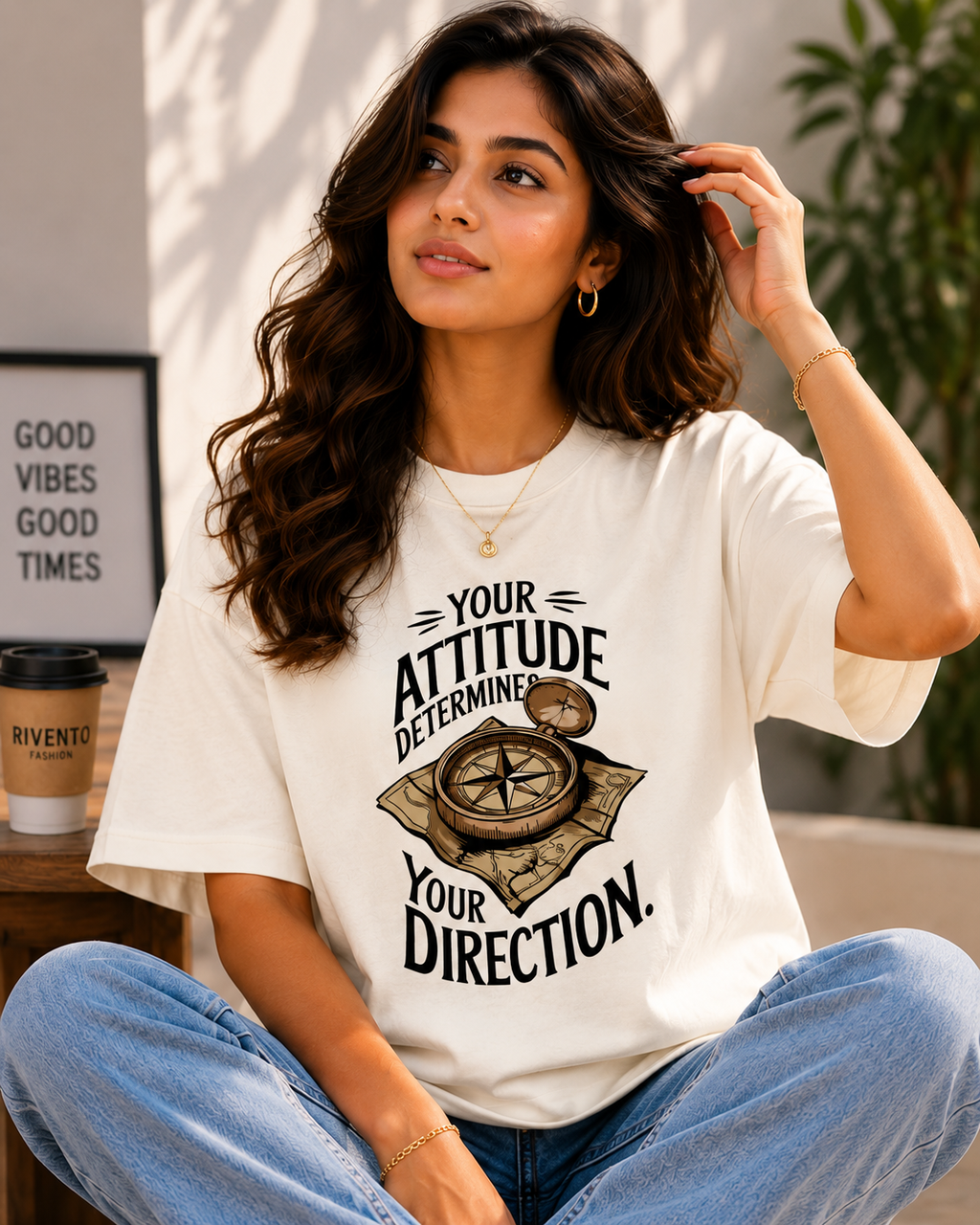 Women Direction & Destiny Collection Oversized T-Shirt