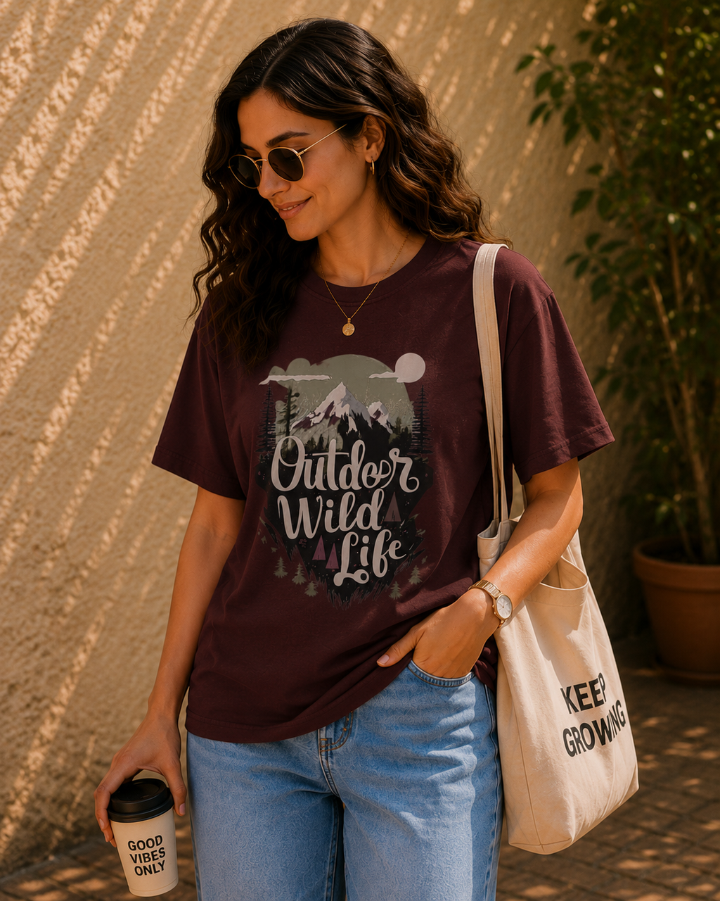 Women Mountain Wilderness Graphic T-Shirt