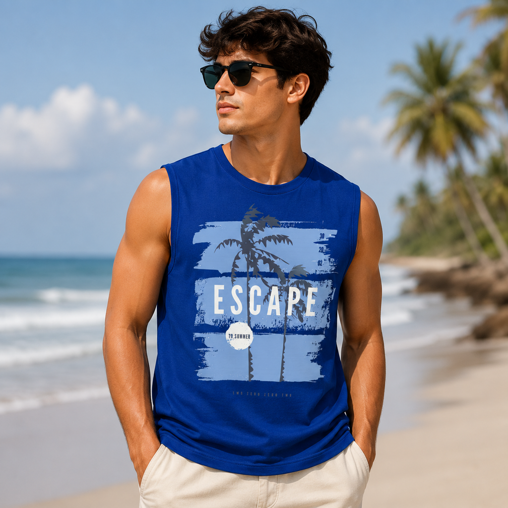 Coastal Escape Royal Blue Tank Top