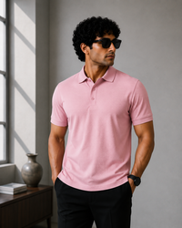 Signature Men Classic Fit Pink Polo T-Shirt