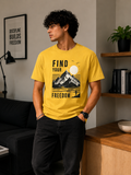Find Your Freedom Mountain Graphic Classic Fit T-Shirt for Men