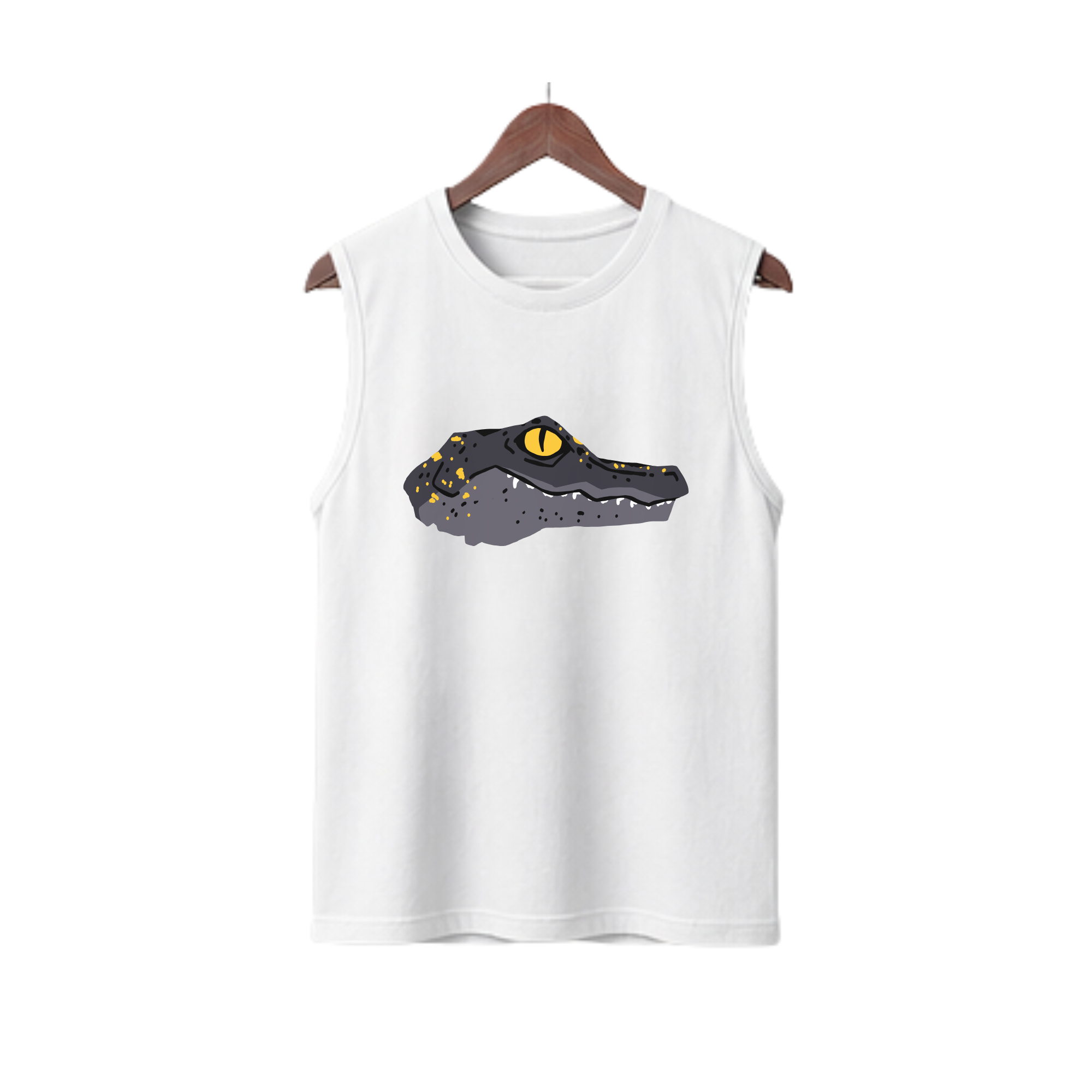 White Crocodile Tank Top