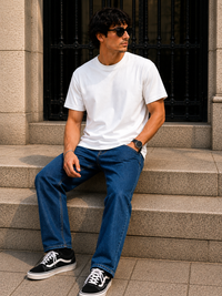 Men's Signature Classic White Classic Fit Cotton Solid T-Shirt