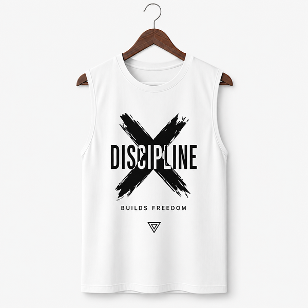 Discipline White Men's Graphic Tank Top