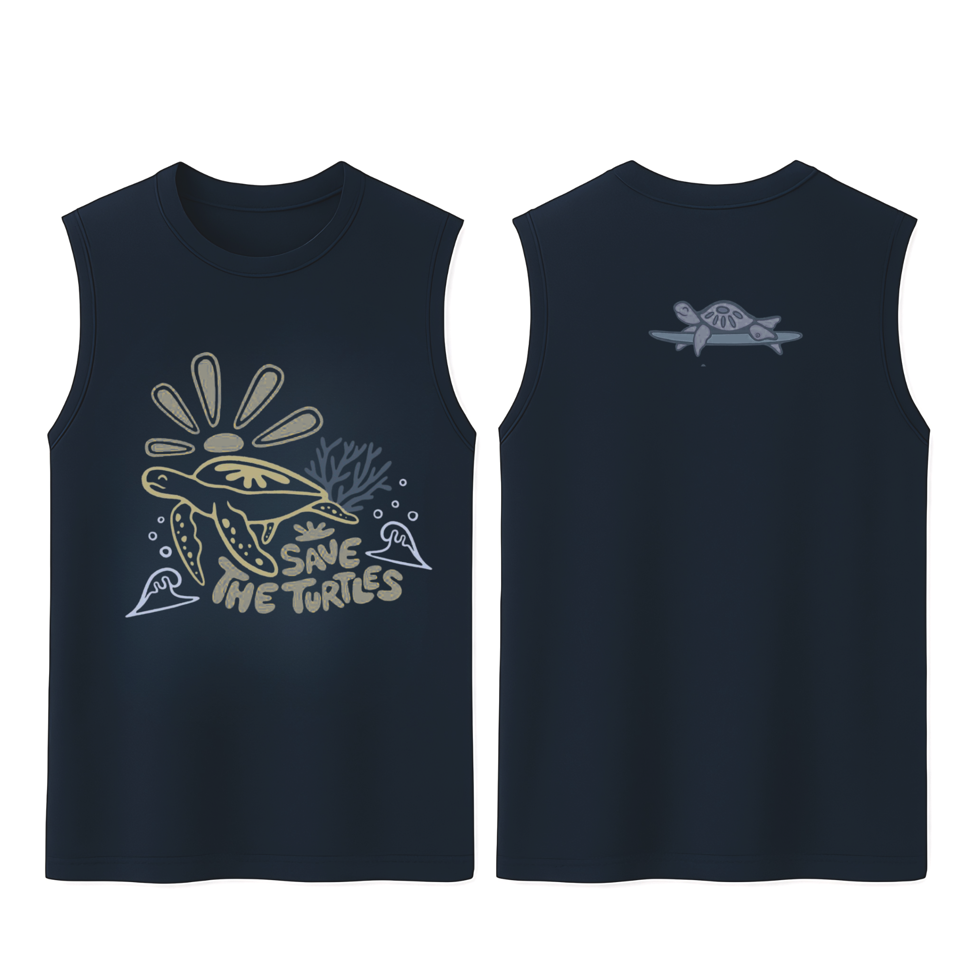 Navy Blue Tanktop with Graphic