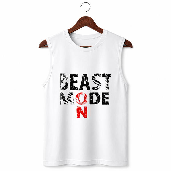 Beast Mode White Men's Graphic Tank Top