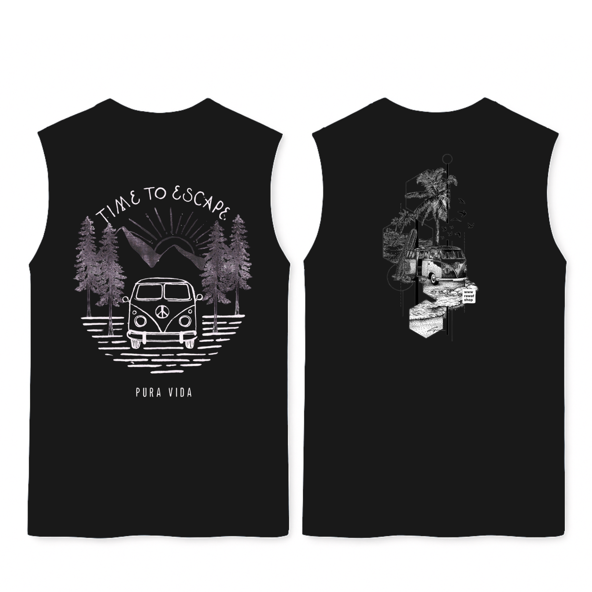 Time to Escape Black Tank Top