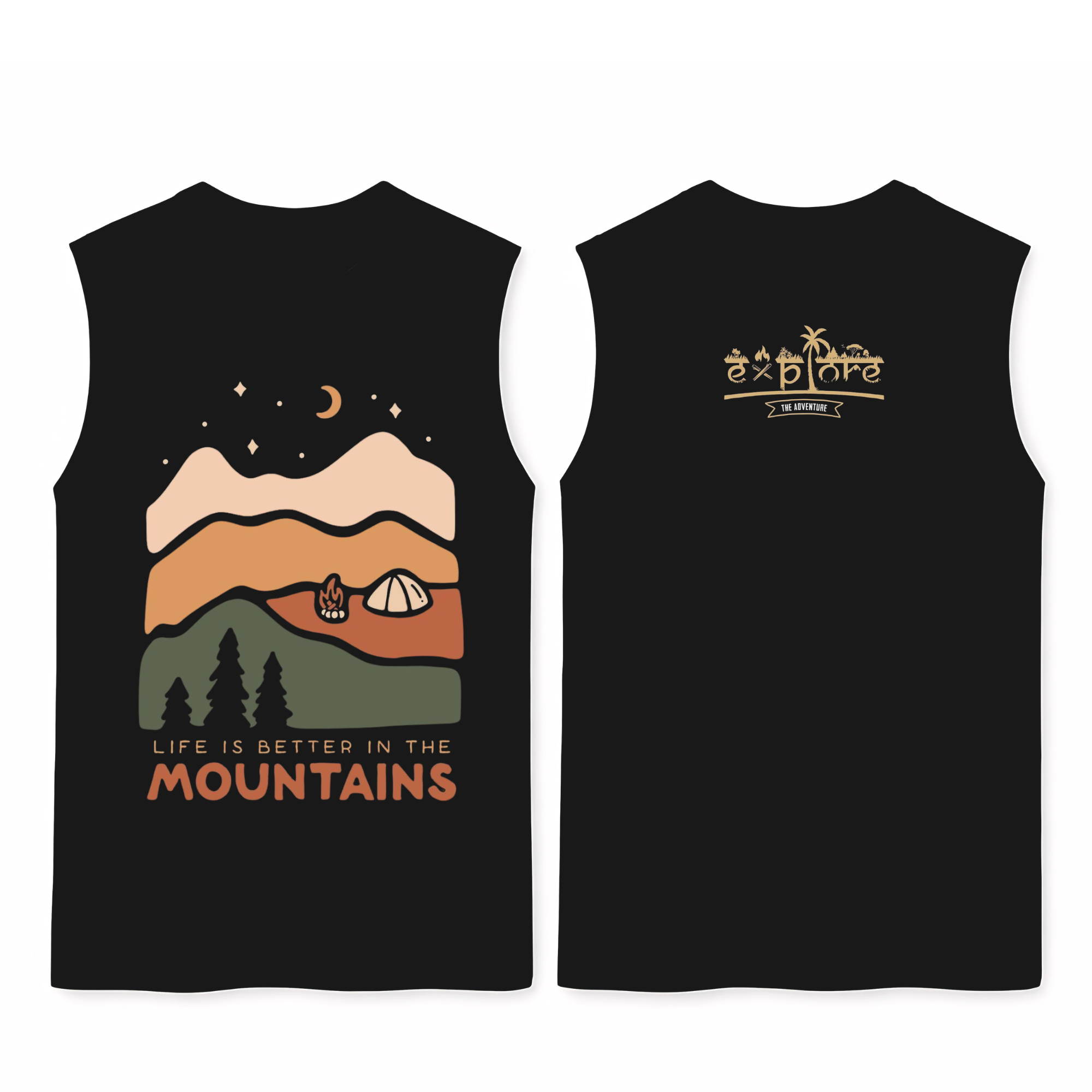 Explore Black Tank Top