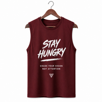 Stay Hungry Maroon Men's Graphic Tank Top