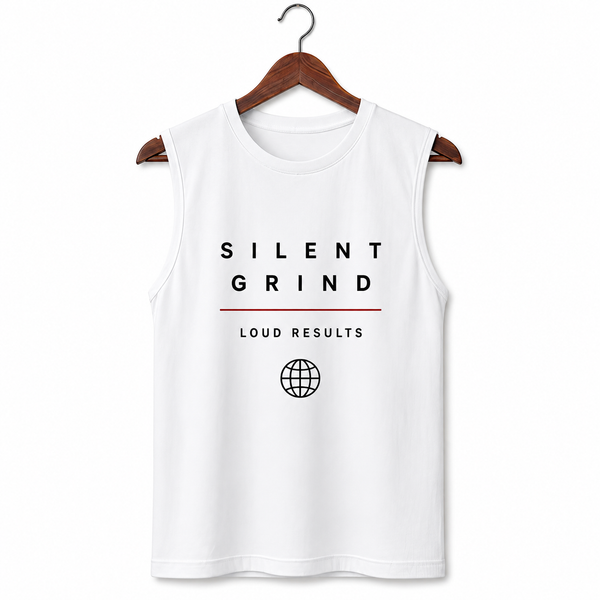 Silent Grind White Men's Graphic Tank Top