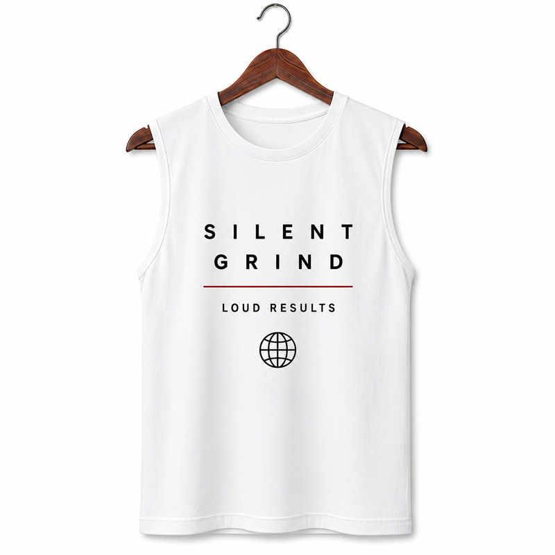 Silent Grind White Men's Graphic Tank Top
