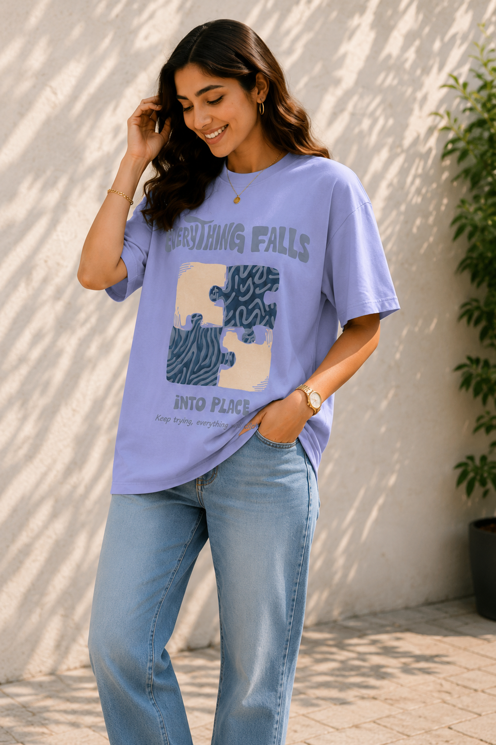Women Everything Falls Oversized T-Shirt