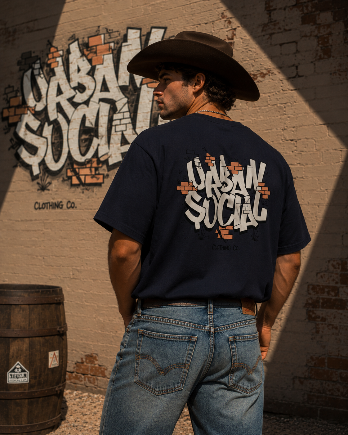 Urban Social Graffiti Oversized T-Shirt for Men