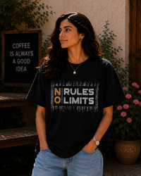 Women No Rules No Limits Graphic Oversized T-Shirt