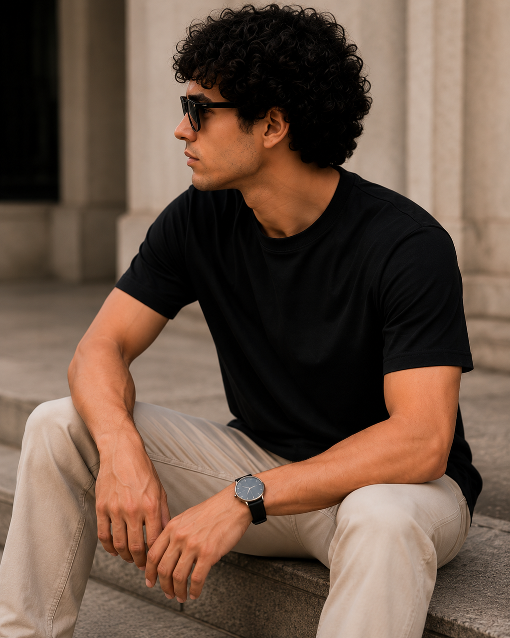Softcore Men's Premium Black Classic Fit Solid T-Shirt