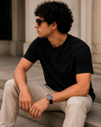 Softcore Men's Premium Black Classic Fit Solid T-Shirt