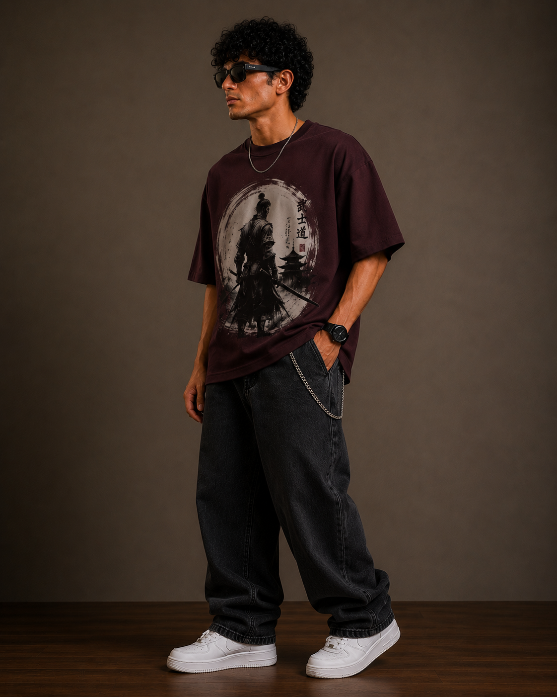 Bushido Spirit Oversized Graphic T-Shirt for Men