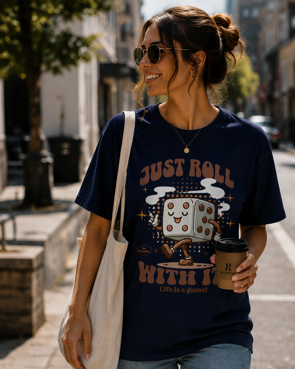 Women Retro Dice Cartoon Graphic T-Shirt