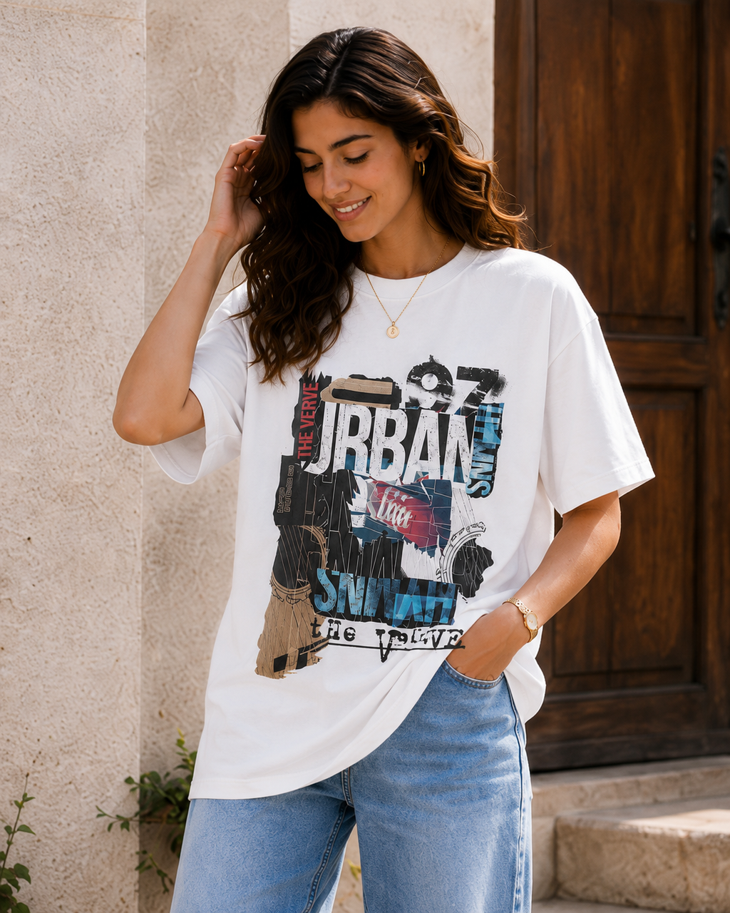Women Urban 97 Streetwear Graphic Oversized T-Shirt