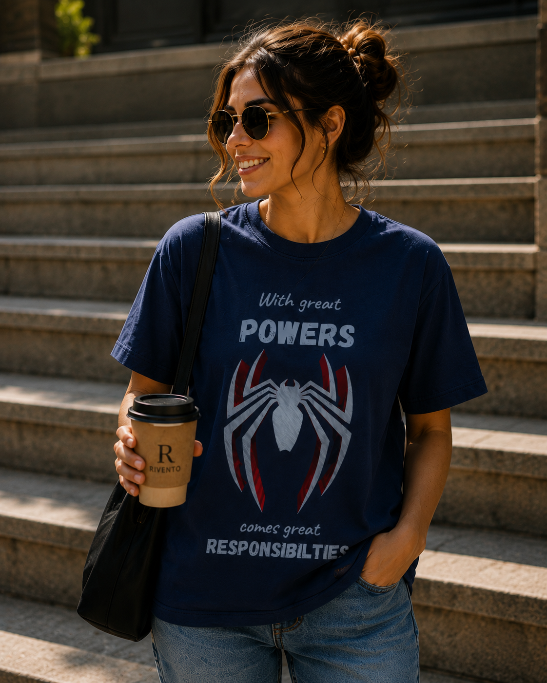 With Great Powers Women  Graphic T-Shirt
