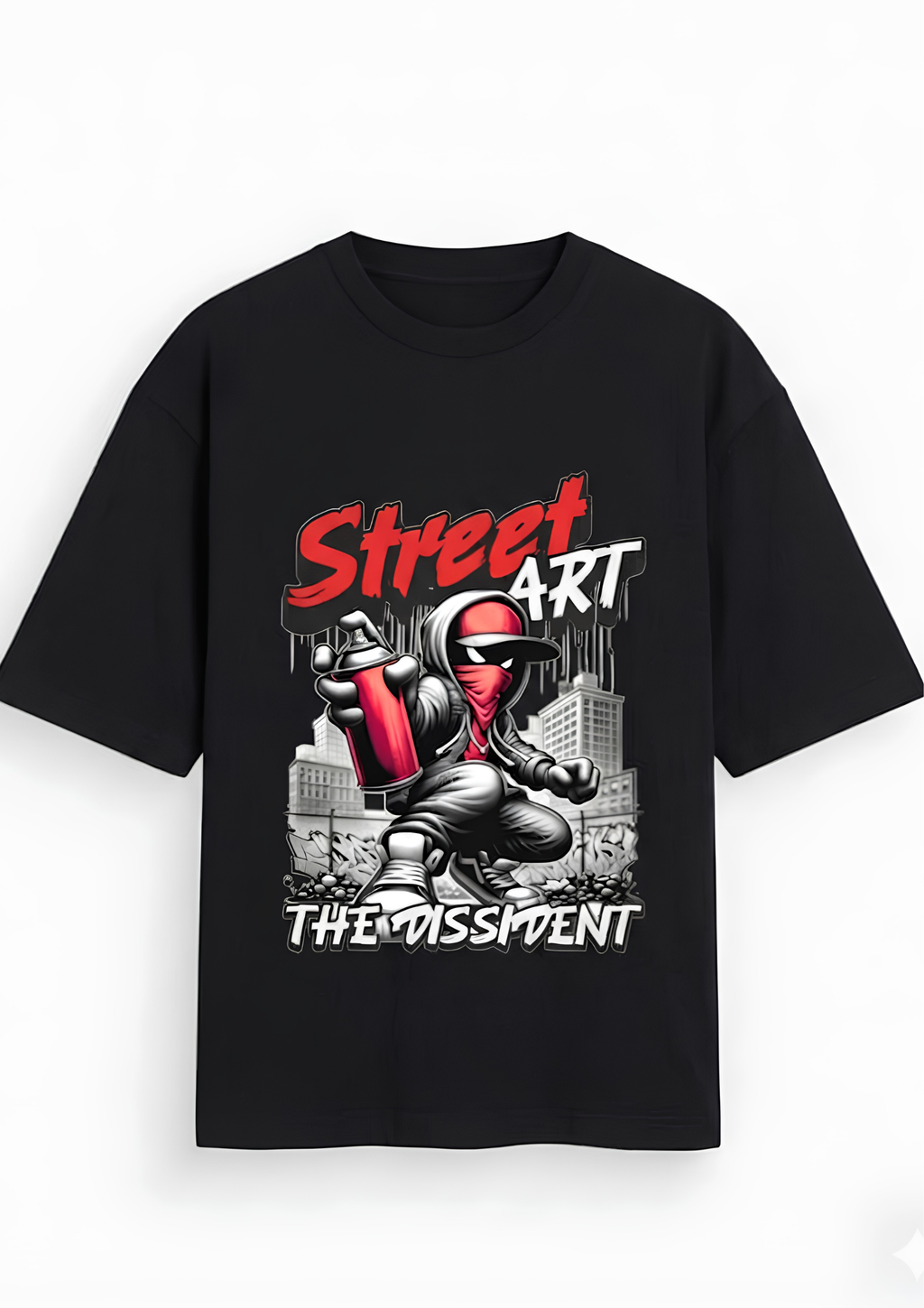 Street Art Oversized T-Shirt in Black - Rivento Fashion oversized t-shirt for men