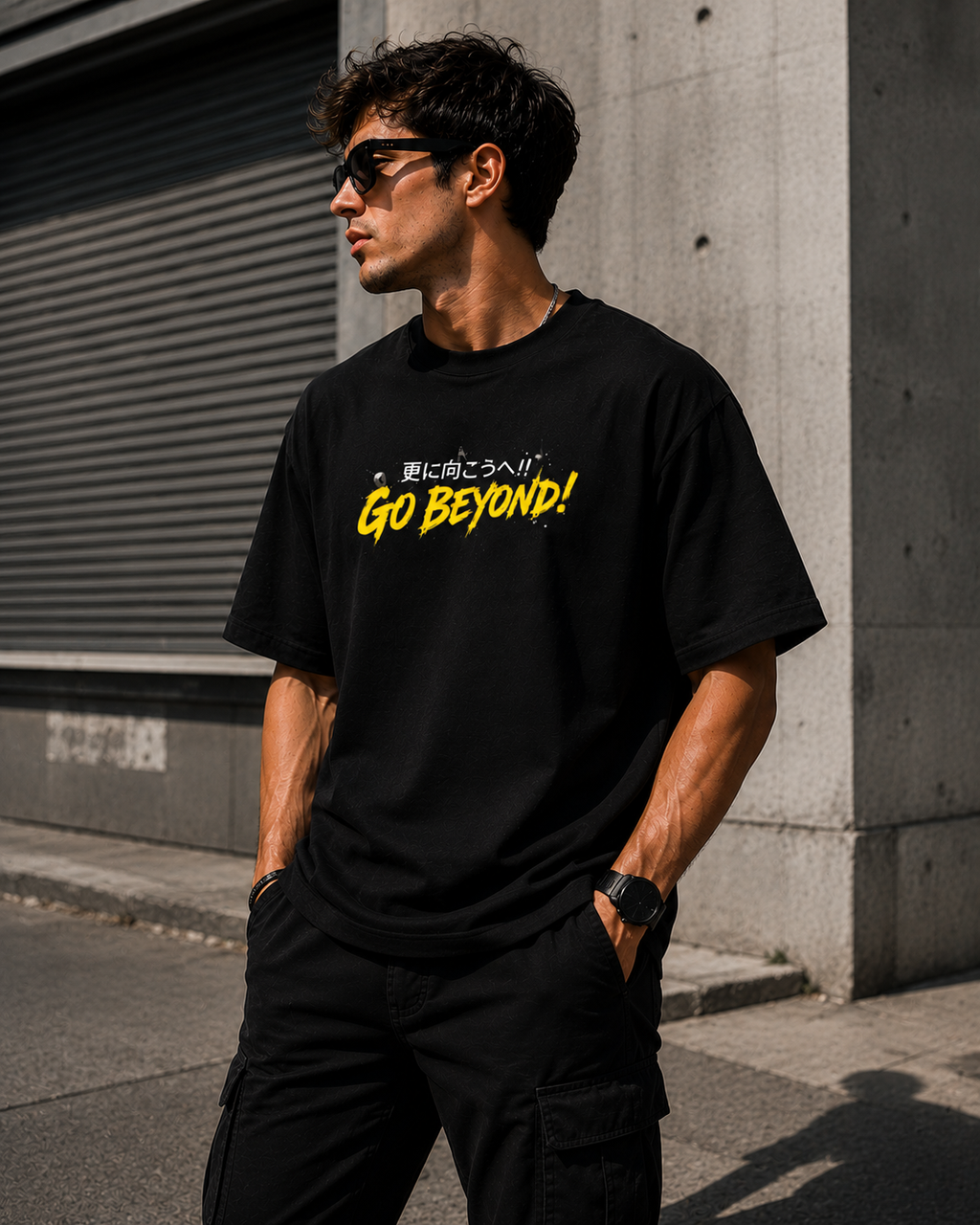 Ultra Hero Anime Back Print Oversized T-Shirt for Men